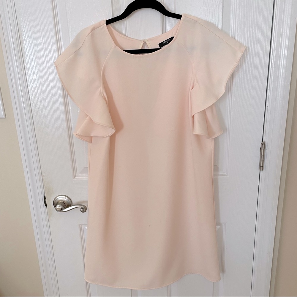 **$15 when Bundled** Cream Flutter Sleeve FRNCH Shift Dress - Great Condition